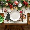 Artoid Mode Snowman Tree Gingerbread Wood Christmas Placemats Set of 4, 12×18 Inch Seasonal Winter Holiday Table Mats for Party Kitchen Dining Decoration(Beige)