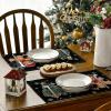 Artoid Mode Snowman Tree Gingerbread Wood Christmas Placemats Set of 4, 12×18 Inch Seasonal Winter Holiday Table Mats for Party Kitchen Dining Decoration(Black)