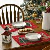 Artoid Mode Snowman Tree Gingerbread Wood Christmas Placemats Set of 4, 12×18 Inch Seasonal Winter Holiday Table Mats for Party Kitchen Dining Decoration(Red)