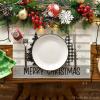 Artoid Mode Stripes Pine Trees Snowflake Merry Christmas Placemats Set of 4, 12×18 Inch Winter Xmas Table Mats for Party Kitchen Dining Decoration