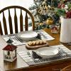Artoid Mode Stripes Pine Trees Snowflake Merry Christmas Placemats Set of 4, 12×18 Inch Winter Xmas Table Mats for Party Kitchen Dining Decoration