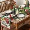 Artoid Mode Christmas Lights Cat Placemats Set of 4, 12×18 Inch Seasonal Winter Holiday Place Mats for Party Dining Table