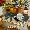 Artoid Mode Christmas Lights Cat Placemats Set of 4, 12×18 Inch Seasonal Winter Holiday Place Mats for Party Dining Table