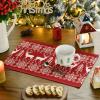 Artoid Mode Fair Isle Pattern Deers Winter Placemats Set of 4, 12×18 Inch Christmas Table Mats for Table Runner Party Kitchen Dining Decoration(Red)