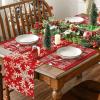 Artoid Mode Fair Isle Pattern Deers Winter Placemats Set of 4, 12×18 Inch Christmas Table Mats for Table Runner Party Kitchen Dining Decoration(Red)