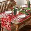 Artoid Mode Fair Isle Pattern Deers Winter Placemats Set of 4, 12×18 Inch Christmas Table Mats for Table Runner Party Kitchen Dining Decoration(Red/Beige)