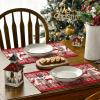 Artoid Mode Fair Isle Pattern Deers Winter Placemats Set of 4, 12×18 Inch Christmas Table Mats for Table Runner Party Kitchen Dining Decoration(Red/Beige)