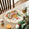 Artoid Mode Gingerbread Gifts Round Winter Placemats Set of 4, 14 Inch Christmas Place Mats for Gift Party Table Dining Decoration
