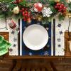 Artoid Mode Gray Buffalo Plaid Snowflakes Winter Placemats Set of 4, 12×18 Inch Christmas Table Mats for Party Kitchen Dining Decoration(Blue)