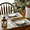 Artoid Mode Gray Buffalo Plaid Snowflakes Winter Placemats Set of 4, 12×18 Inch Christmas Table Mats for Party Kitchen Dining Decoration(Gray)