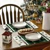 Artoid Mode Gray Buffalo Plaid Snowflakes Winter Placemats Set of 4, 12×18 Inch Christmas Table Mats for Party Kitchen Dining Decoration(Green)
