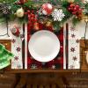 Artoid Mode Gray Buffalo Plaid Snowflakes Winter Placemats Set of 4, 12×18 Inch Christmas Table Mats for Party Kitchen Dining Decoration(Red)
