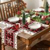 Artoid Mode Gray Buffalo Plaid Snowflakes Winter Placemats Set of 4, 12×18 Inch Christmas Table Mats for Party Kitchen Dining Decoration(Red)