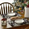 Artoid Mode Green Snowflakes Christmas Placemats for Dining Table, 12 x 18 Inch Seasonal Winter Washable Table Mats Set of 4(Black)