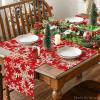 Artoid Mode Green Snowflakes Christmas Placemats for Dining Table, 12 x 18 Inch Seasonal Winter Washable Table Mats Set of 4(Red)