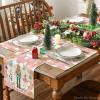Artoid Mode Red Diamond Plaid Nutcracker Snowflake Christmas Placemats Set of 4, 12×18 Inch Winter Table Mats for Home Party Kitchen Dining Decor(Pink)