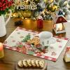 Artoid Mode Red Gingerbread Gifts Merry Christmas Placemats Set of 4, 12×18 Inch Seasonal Winter Holiday Table Mats for Party Kitchen Dining Decoration