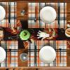 Artoid Mode Red Green Buffalo Plaid Christmas Placemats Set of 4, 12×18 Inch Seasonal Winter Table Mats for Party Kitchen Dining Decoration(Orange/Black)