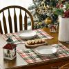 Artoid Mode Red Green Buffalo Plaid Christmas Placemats Set of 4, 12×18 Inch Seasonal Winter Table Mats for Party Kitchen Dining Decoration(Red/Green)