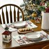 Artoid Mode Red Snow Snowman Winter Placemats Set of 4, 12×18 Inch Seasonal Holiday Christmas Place Mats for Party Dining Table(Red)
