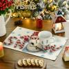 Artoid Mode Red Snow Snowman Winter Placemats Set of 4, 12×18 Inch Seasonal Holiday Christmas Place Mats for Party Dining Table(Red)