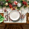 Artoid Mode Red Snow Snowman Winter Placemats Set of 4, 12×18 Inch Seasonal Holiday Christmas Place Mats for Party Dining Table(Red)