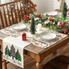Artoid Mode Snowman Gingerbread Trees Christmas Placemats Set of 4, 12×18 Inch Seasonal Winter Holiday Place Mats for Party Dining Table(Pink)