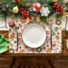 Artoid Mode Snowman Gingerbread Trees Christmas Placemats Set of 4, 12×18 Inch Seasonal Winter Holiday Place Mats for Party Dining Table(Red)