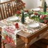 Artoid Mode Snowman Gingerbread Trees Christmas Placemats Set of 4, 12×18 Inch Seasonal Winter Holiday Place Mats for Party Dining Table(Red)