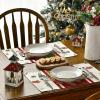 Artoid Mode Snowman Xmas Trees Christmas Placemats Set of 4, 12×18 Inch Seasonal Winter Holiday Place Mats for Party Dining Table