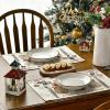 Artoid Mode Wood Reindeer Christmas Placemats Set of 4, 12×18 Inch Seasonal Winter Holiday Place Mats for Party Dining Table(Wood)