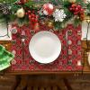Artoid Mode Xmas Trees Balls Reindeer Christmas Placemats Set of 4, 12×18 Inch Seasonal Winter Holiday Place Mats for Party Dining Table