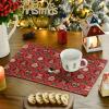 Artoid Mode Xmas Trees Balls Reindeer Christmas Placemats Set of 4, 12×18 Inch Seasonal Winter Holiday Place Mats for Party Dining Table