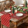 Artoid Mode Xmas Trees Balls Reindeer Christmas Placemats Set of 4, 12×18 Inch Seasonal Winter Holiday Place Mats for Party Dining Table