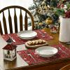 Artoid Mode Xmas Trees Balls Reindeer Christmas Placemats Set of 4, 12×18 Inch Seasonal Winter Holiday Place Mats for Party Dining Table