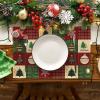 Artoid Mode Xmas Trees Christmas Balls Placemats Set of 4, 12×18 Inch Table Mats for Winter New Year Holiday Party Kitchen Dining Decoration(Red)