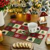 Artoid Mode Xmas Trees Christmas Balls Placemats Set of 4, 12×18 Inch Table Mats for Winter New Year Holiday Party Kitchen Dining Decoration(Red)