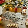 Artoid Mode Xmas Trees Holly Pine Cone Merry Christmas Placemats Set of 4, 12×18 Inch Seasonal Winter Holiday Table Mats for Party Kitchen Dining Decoration(Wood)