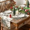 Artoid Mode Xmas Trees Holly Pine Cone Merry Christmas Placemats Set of 4, 12×18 Inch Seasonal Winter Holiday Table Mats for Party Kitchen Dining Decoration(Beige)