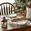 Artoid Mode Xmas Trees Holly Pine Cone Merry Christmas Placemats Set of 4, 12×18 Inch Seasonal Winter Holiday Table Mats for Party Kitchen Dining Decoration(Beige)