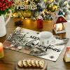 Artoid Mode Xmas Trees Holly Pine Cone Merry Christmas Placemats Set of 4, 12×18 Inch Seasonal Winter Holiday Table Mats for Party Kitchen Dining Decoration(Beige)