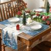 Artoid Mode Xmas Trees Winter Placemats Set of 4, 12×18 Inch Seasonal Blue Christmas Table Mats for Party Kitchen Dining Decoration(Blue)