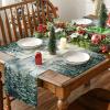 Artoid Mode Xmas Trees Winter Placemats Set of 4, 12×18 Inch Seasonal Blue Christmas Table Mats for Party Kitchen Dining Decoration(Green)