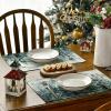Artoid Mode Xmas Trees Winter Placemats Set of 4, 12×18 Inch Seasonal Blue Christmas Table Mats for Party Kitchen Dining Decoration(Green)