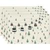 Artoid Mode Cable Car Ski Winter Placemats Set of 4, 12×18 Inch Seasonal Holiday Christmas Place Mats for Party Dining Table