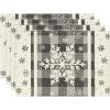 Artoid Mode Gray Buffalo Plaid Snowflakes Winter Placemats Set of 4, 12×18 Inch Christmas Table Mats for Party Kitchen Dining Decoration(Gray)