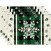 Artoid Mode Gray Buffalo Plaid Snowflakes Winter Placemats Set of 4, 12×18 Inch Christmas Table Mats for Party Kitchen Dining Decoration(Green)