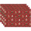 Artoid Mode Xmas Trees Balls Reindeer Christmas Placemats Set of 4, 12×18 Inch Seasonal Winter Holiday Place Mats for Party Dining Table