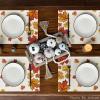 Artoid Mode Maple Leaves Fall Placemats Set of 4, 12×18 Inch Thanksgiving Seasonal Table Mats for Party Kitchen Dining Decoration