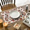 Artoid Mode Rugby Maple Leaves Football Fall Placemats Set of 6, 12×18 Inch Seasonal Table Mats for Table Runner Party Kitchen Dining Decoration(Brown/Orange)